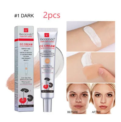 Erborian Centella Asiatica CC cream tube in dark and light shades, a colour correcting moisturising makeup primer.