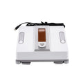 White intelligent window cleaning robot device with four water spray nozzles for automated high-rise window maintenance