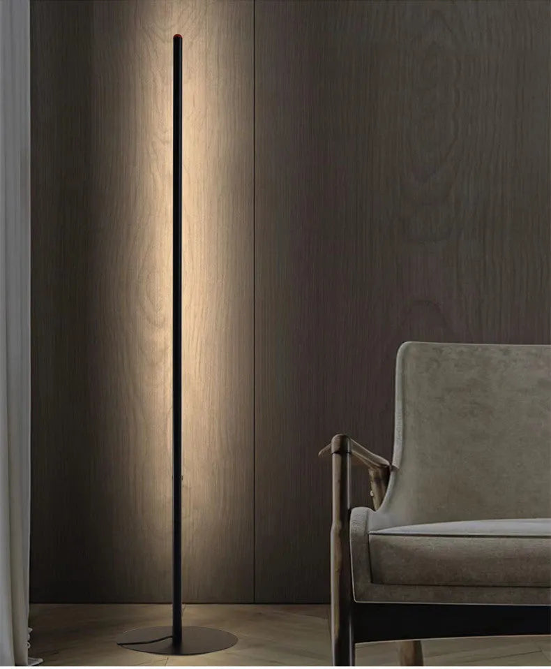 Vertical aluminum alloy floor lamp with modern design in three size options for home lighting