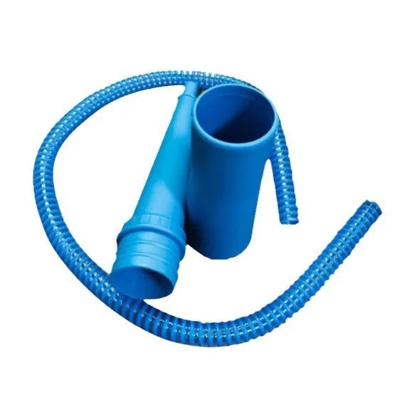 Blue plastic suction pipe vacuum attachment with round head for washing machine dust cleaning