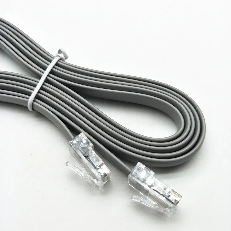 Silver grey CAT6 network cable with RJ45 connectors, 2 metre length