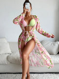 Printed bikini swimsuit for women in the colour shown, sized S M L XL.
