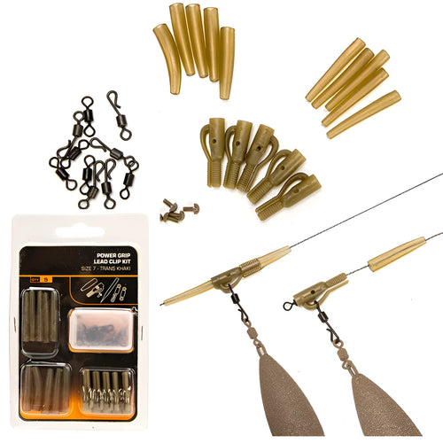 30-piece European carp fishing accessory set with tubes, hoses, rotation pieces, and screws