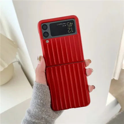 Samsung Z Flip3 ultra-thin PC flip case in seven colour options showing front and back views