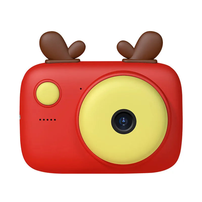 A2 Kids Macaron Mini SLR camera in green, pink, purple, or red with 2.4-inch screen, shown with lanyard.