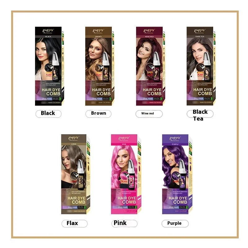 200ml hair dye cream with comb in brown, dark brown, or wine red colour options