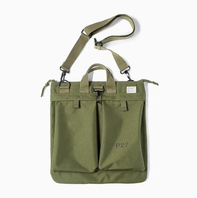 Marden Tooling medium retro canvas crossbody shoulder bag for 15-inch laptops in military green colour