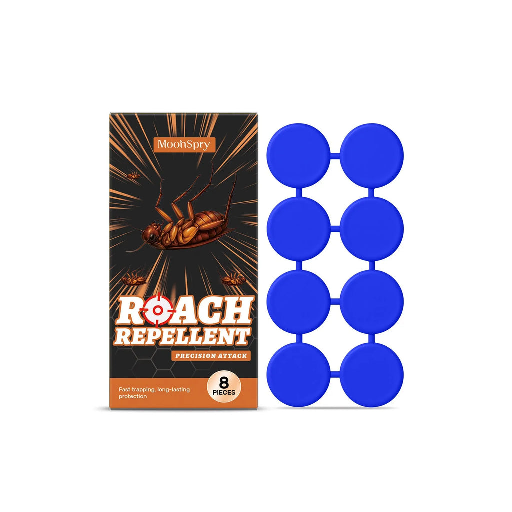 Cockroach bait sticker and glue trap kit with eight complete units for indoor kitchen pest control