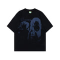 Men's pure cotton short-sleeved T-shirt in loose fit, black and grey colour options