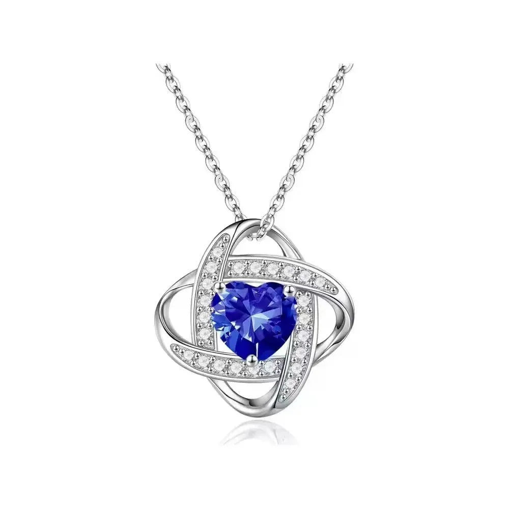Women's copper heart pendant necklace with electroplated finish in one of five platinum colours.