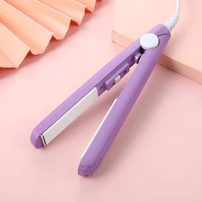 Mini hairdressing splint air bangs hair perm straightener in five colour options with storage boxes