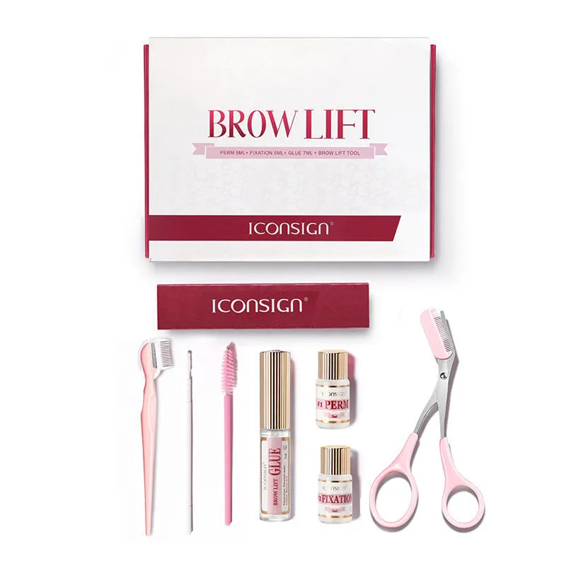 Pink eyebrow quick ironing perm set for keratin eyebrow treatments