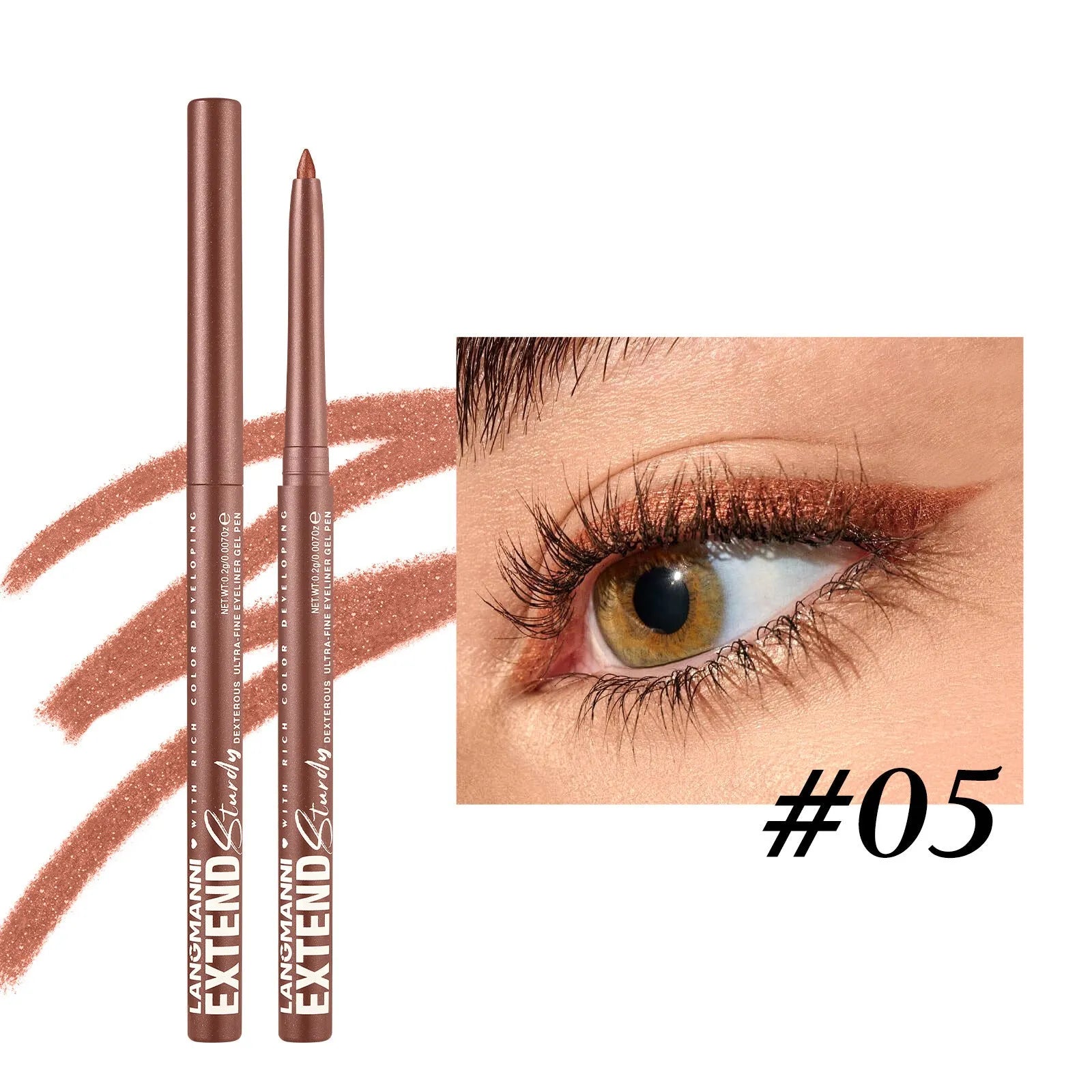 12 colourful gel glitter eyeliner pencils in vibrant shades including matte, glitter, metallic and pearl effects