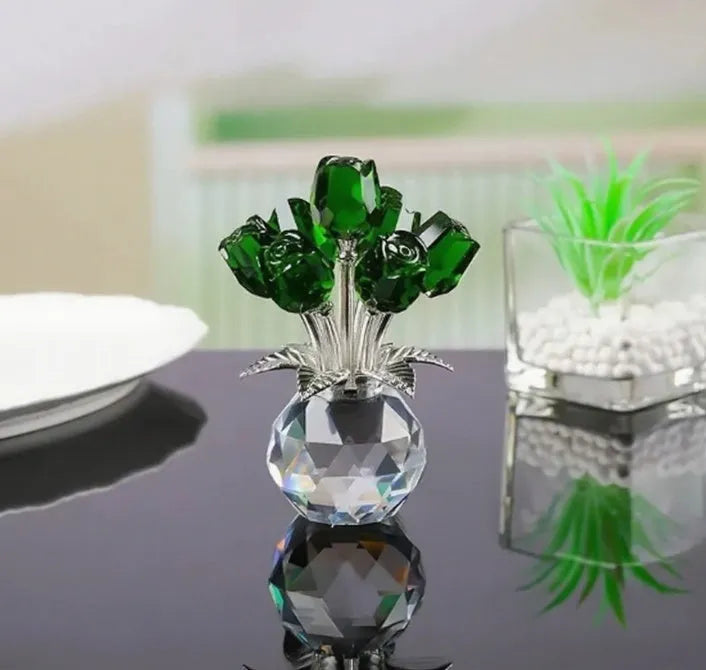 K9 crystal geometric rose decoration in multiple colour options including blue, red, purple, pink, yellow, green, and colourful