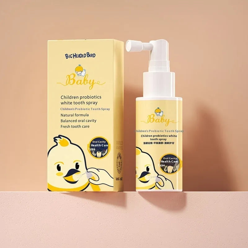 Children's probiotics teeth cleaning spray bottle 40ml with orange and strawberry flavour options
