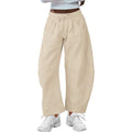 Loose cropped cotton sweatpants with elastic drawstring waist and side pockets in multiple colour options