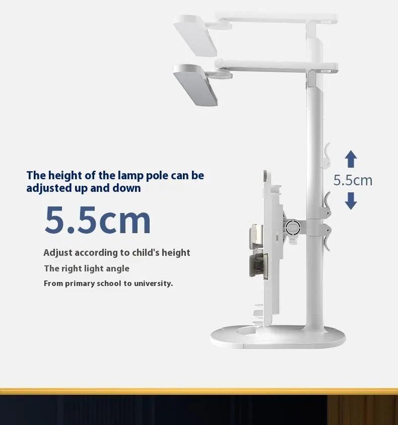Adjustable reading bookshelf table lamp with three colour temperature settings and dual power modes