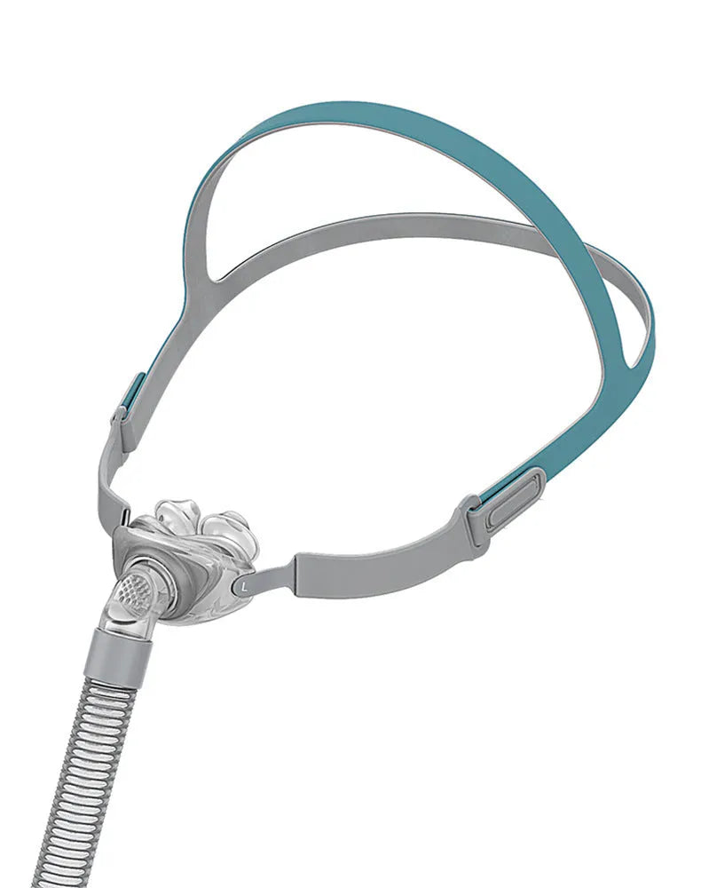 Ventilator nasal pillow mask with silicone cushion and thickened adjustable headband