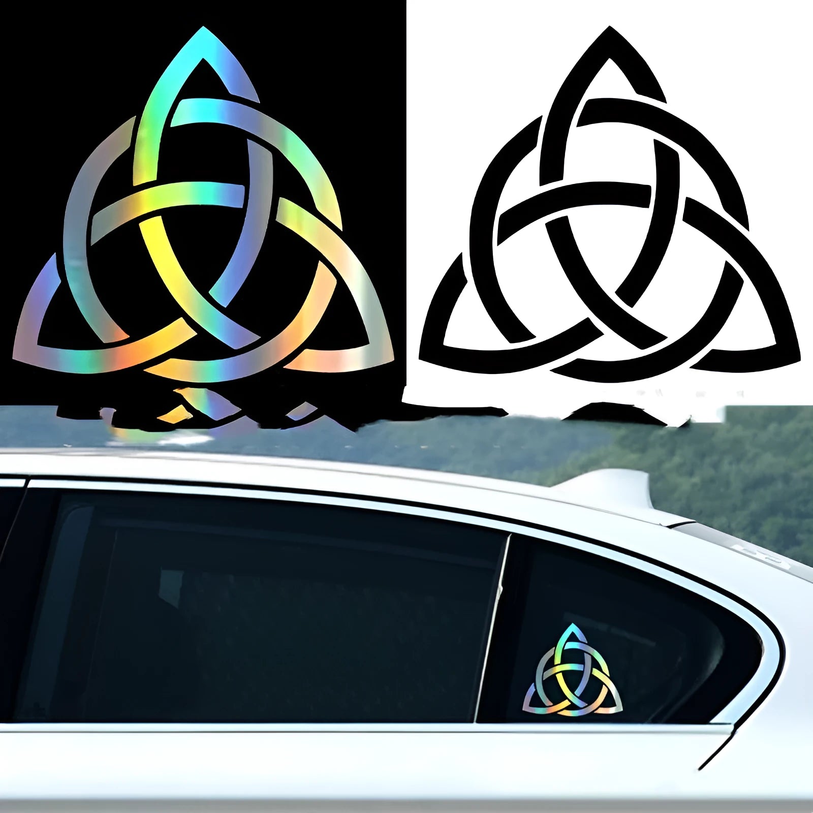 Waterproof vinyl car body sticker decal in black, white, and laser colour options