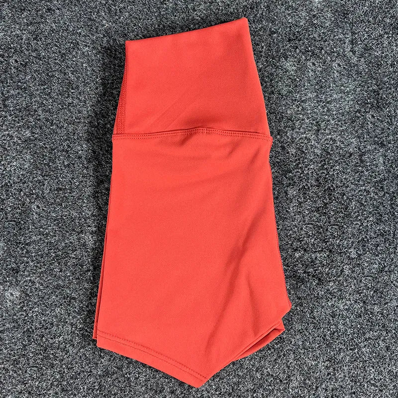 Women's high-waisted yoga shorts in nylon fabric, available in multiple colours