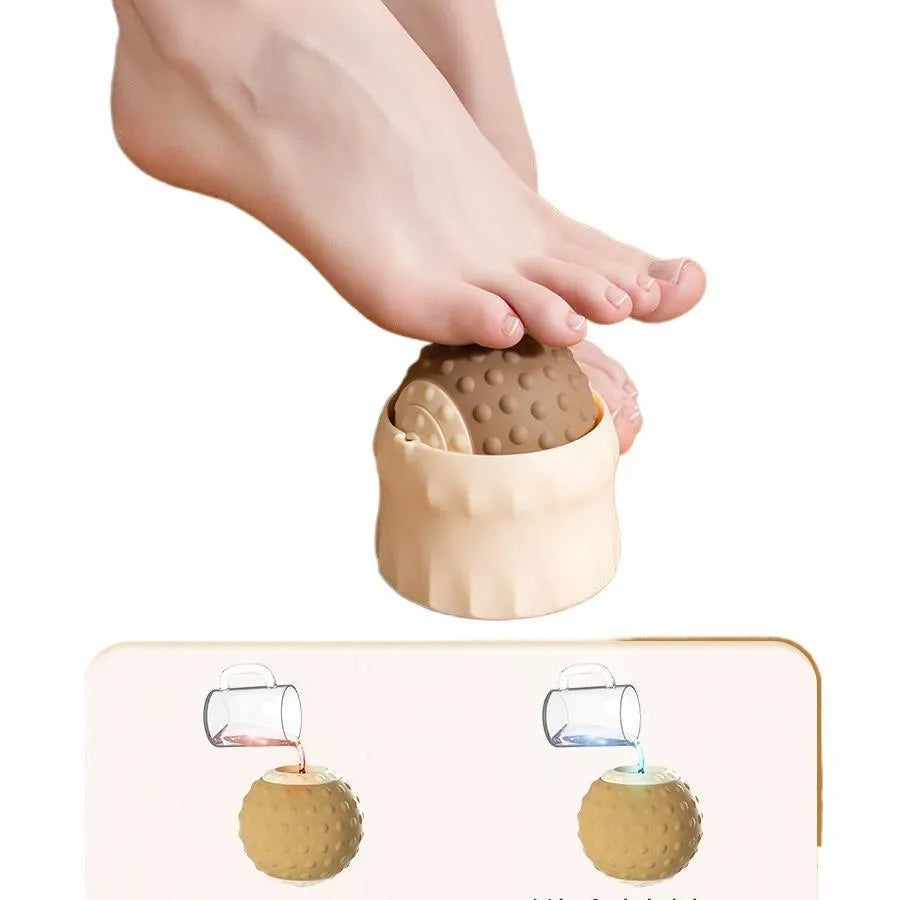 Massage ball for hot and cold compress therapy with double ball design