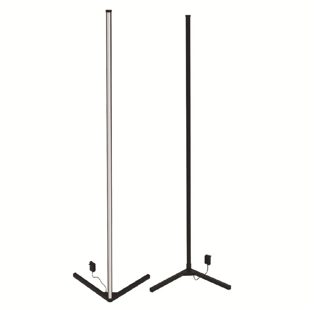 Black smart floor lamp with RGB lighting, silicone shade, and remote control for bedroom atmosphere