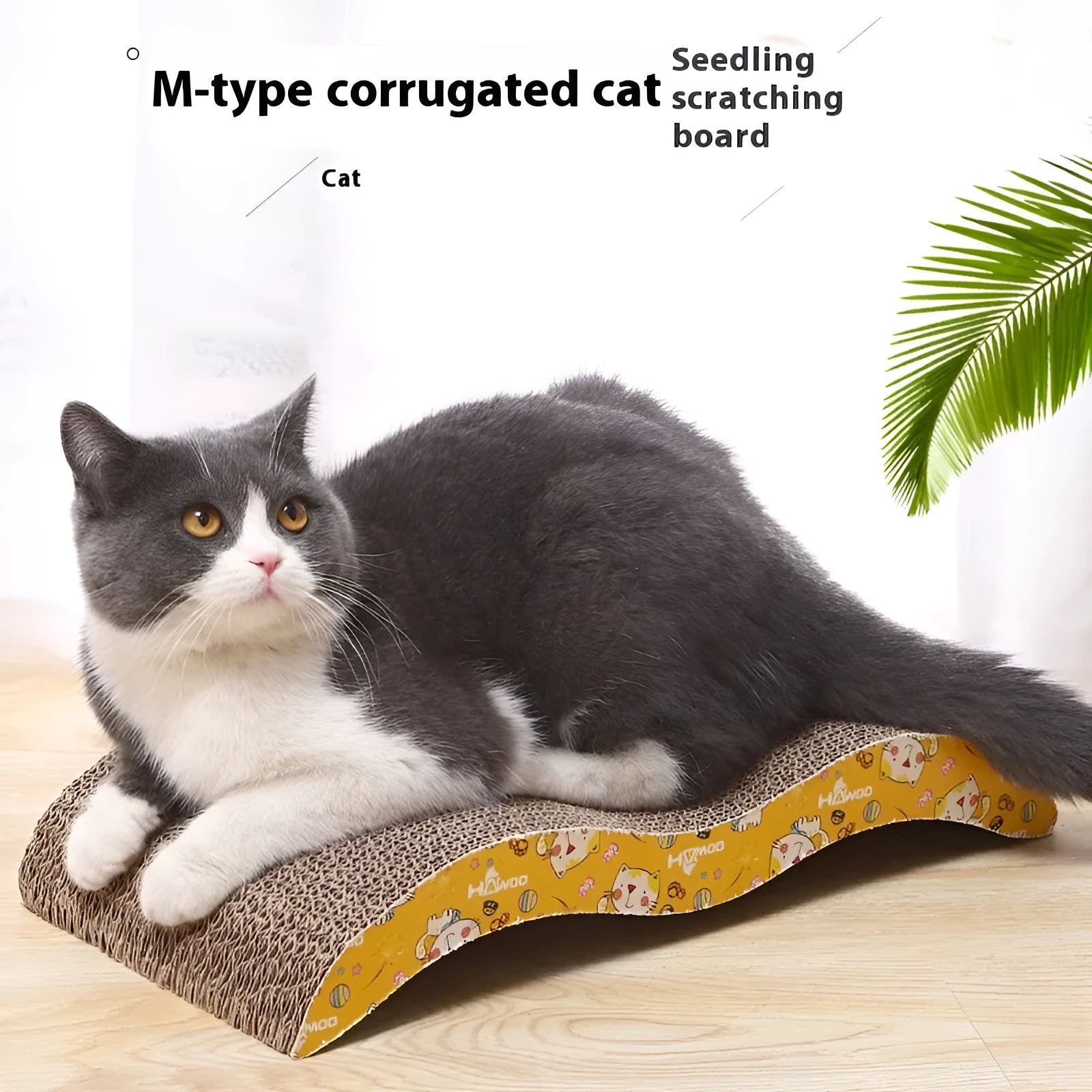 Corrugated paper cat scratch board in various style designs
