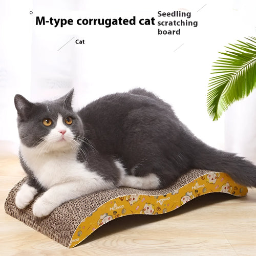 Corrugated paper cat scratch board in various style designs