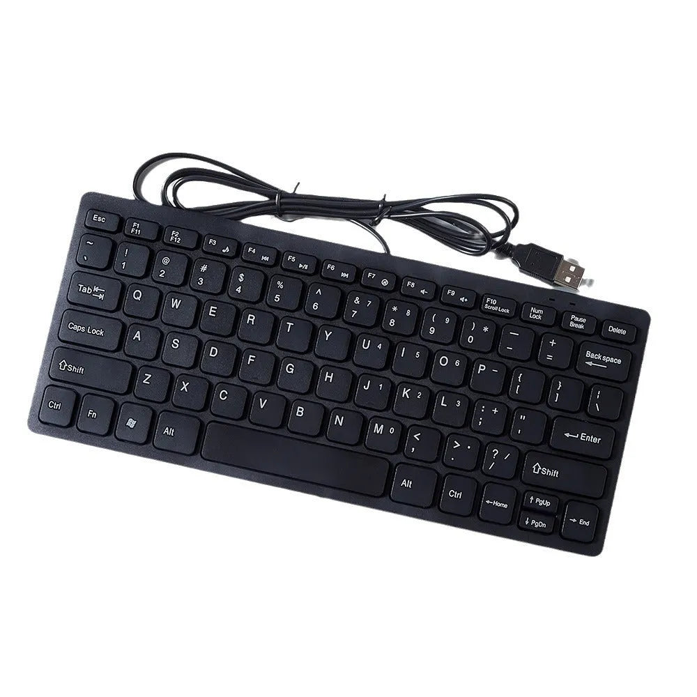 USB wired mini computer keyboard with noiseless keys in four colour options