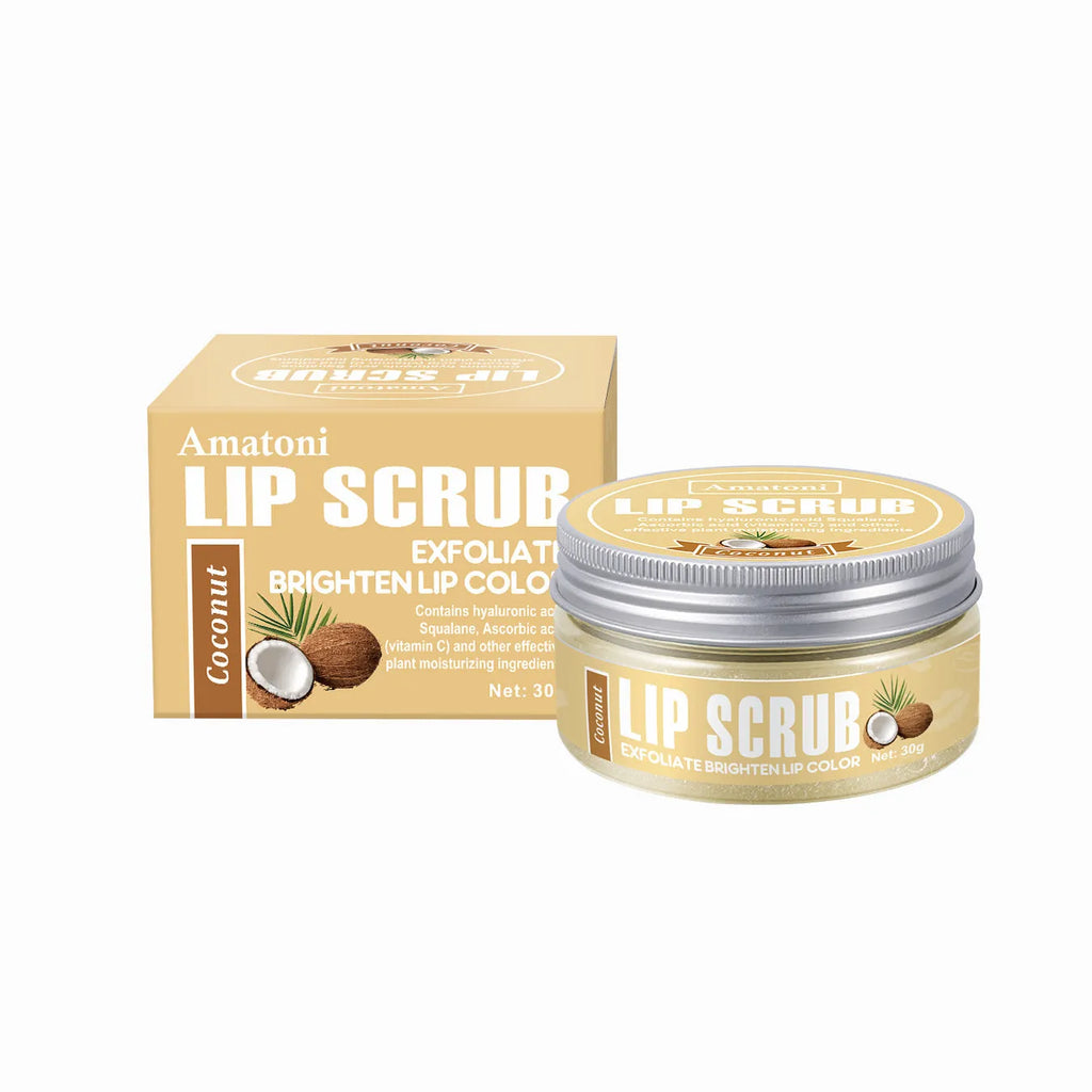 30g fruit flavour lip scrub cream in coconut, raspberry, vanilla, and watermelon options