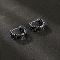 Men's geometric stud earrings with silver-colour finish and West Coast hip hop style