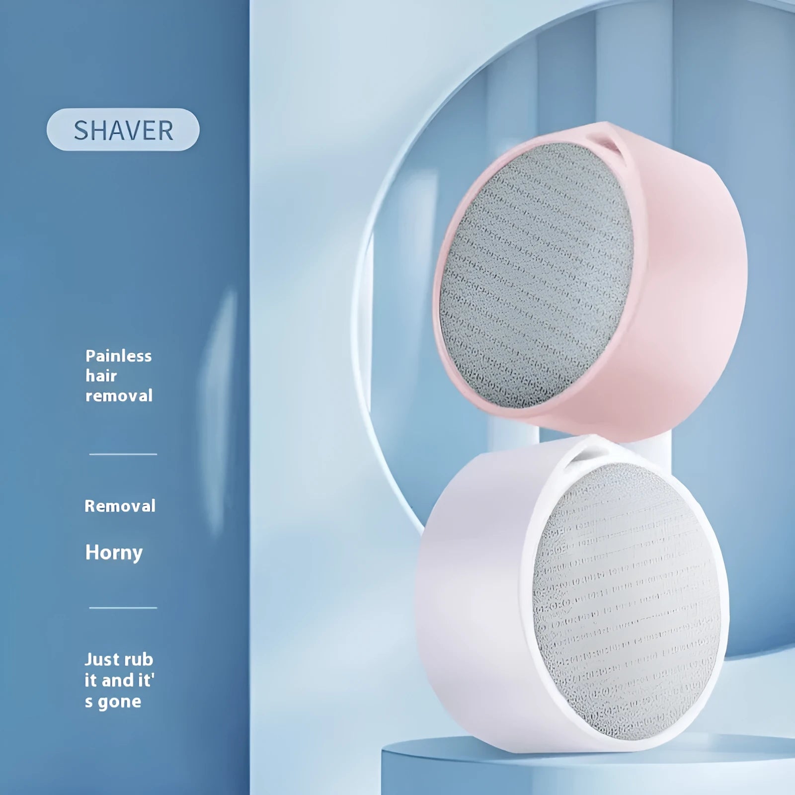 Nano glass epilator and dead skin remover foot grinder 2-in-1 device in plastic construction