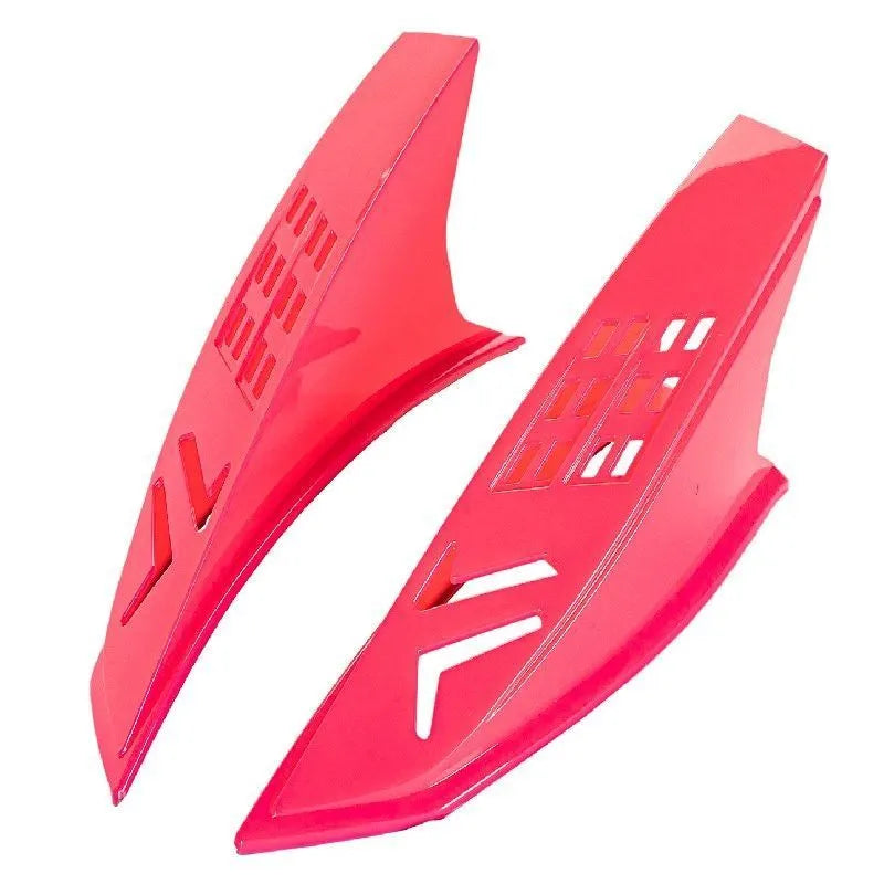Pair of decorative plastic horns for children's helmets with adhesive backing