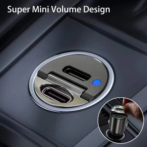 Zinc alloy car cigarette lighter charger adapter showing Black and Tarnish colour options next to scale