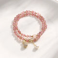 Geometric strawberry quartz crystal bracelet for women with money drawing association