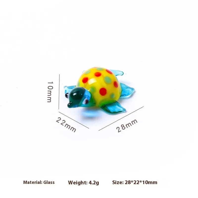 Geometric glass turtle desk ornament in modern design with six colour options