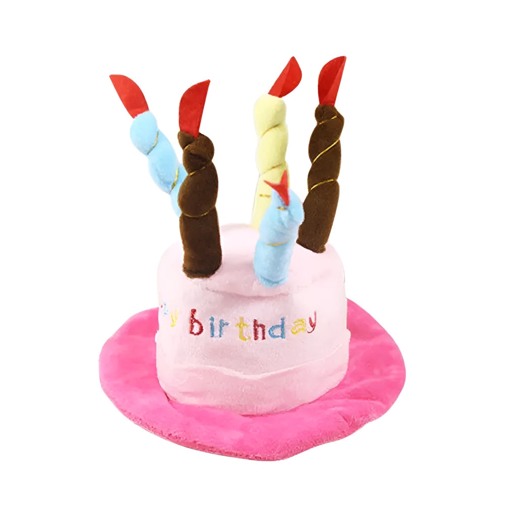 Blue adjustable fabric dog birthday hat for small pet celebrations