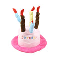 Blue adjustable fabric dog birthday hat for small pet celebrations
