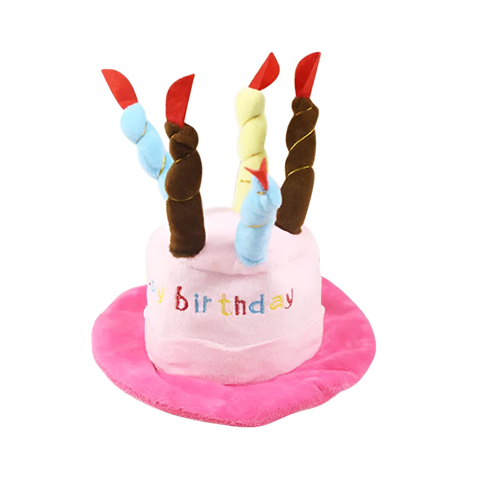 Blue adjustable fabric dog birthday hat for small pet celebrations