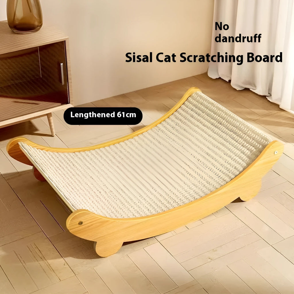 Sisal cat scratch board with wear-resistant blanket material in pastoral design