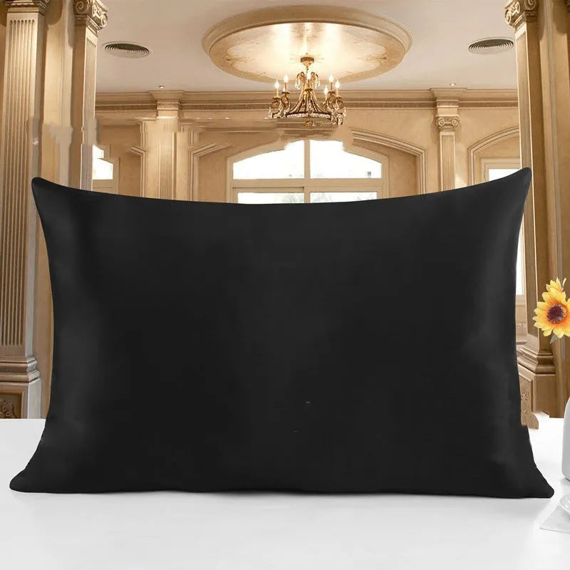 19 M double-sided Mulberry silk pillowcase in apricot colour, shown in three size options.