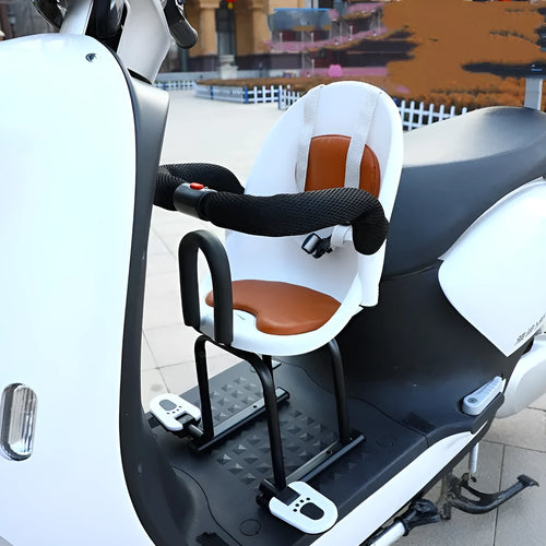 High carbon steel children's front seat for battery scooters in black colour