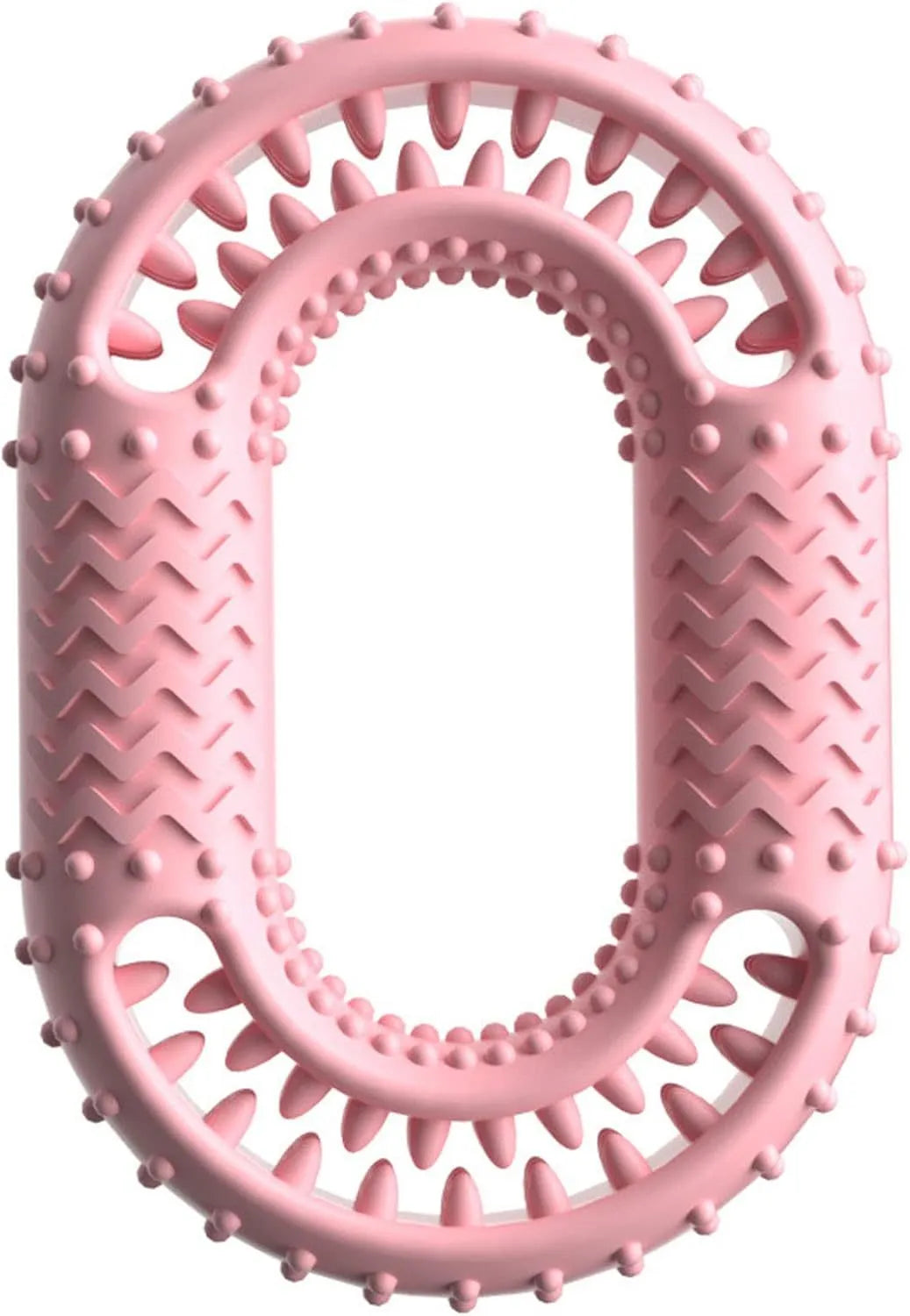 Blue green pink O-ring shaped durable dog chew toy for aggressive chewers size 12.5 cm
