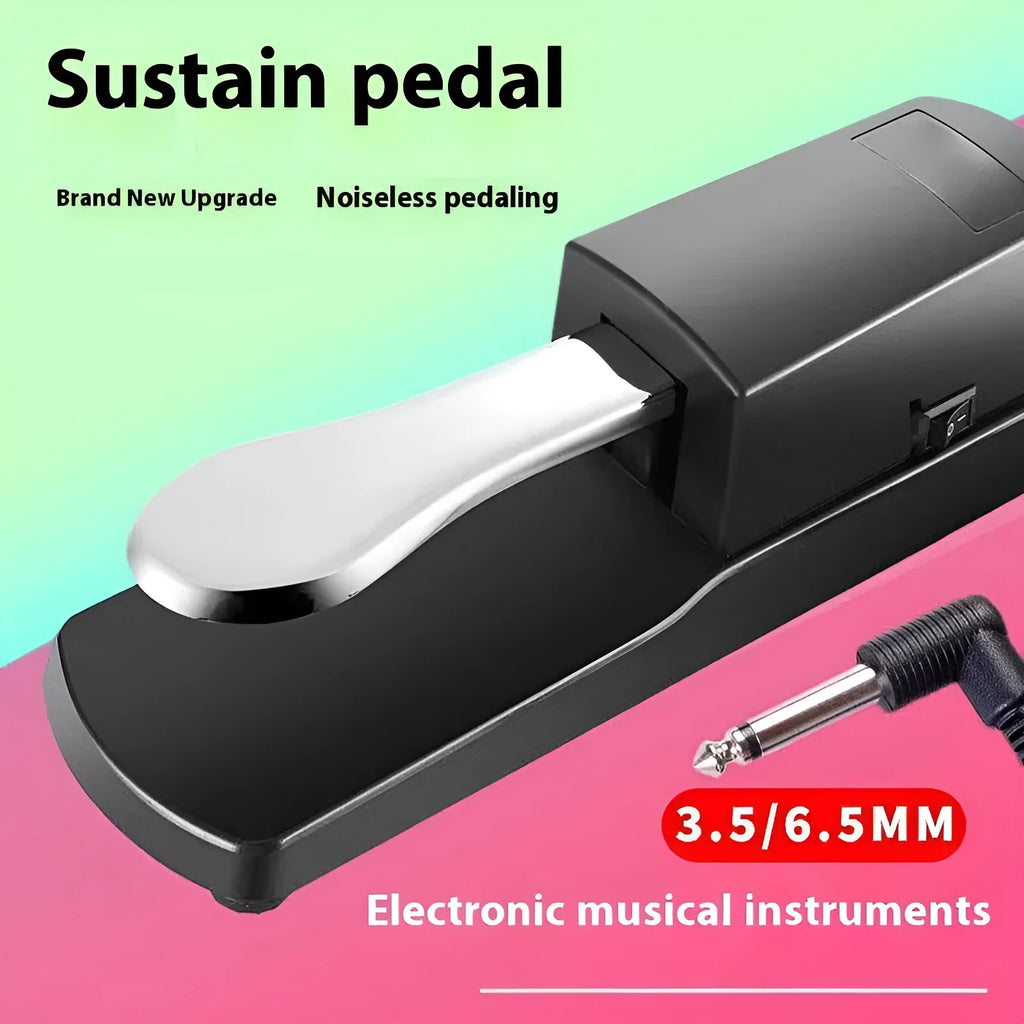 Universal electronic keyboard sustain pedal with single-leg design