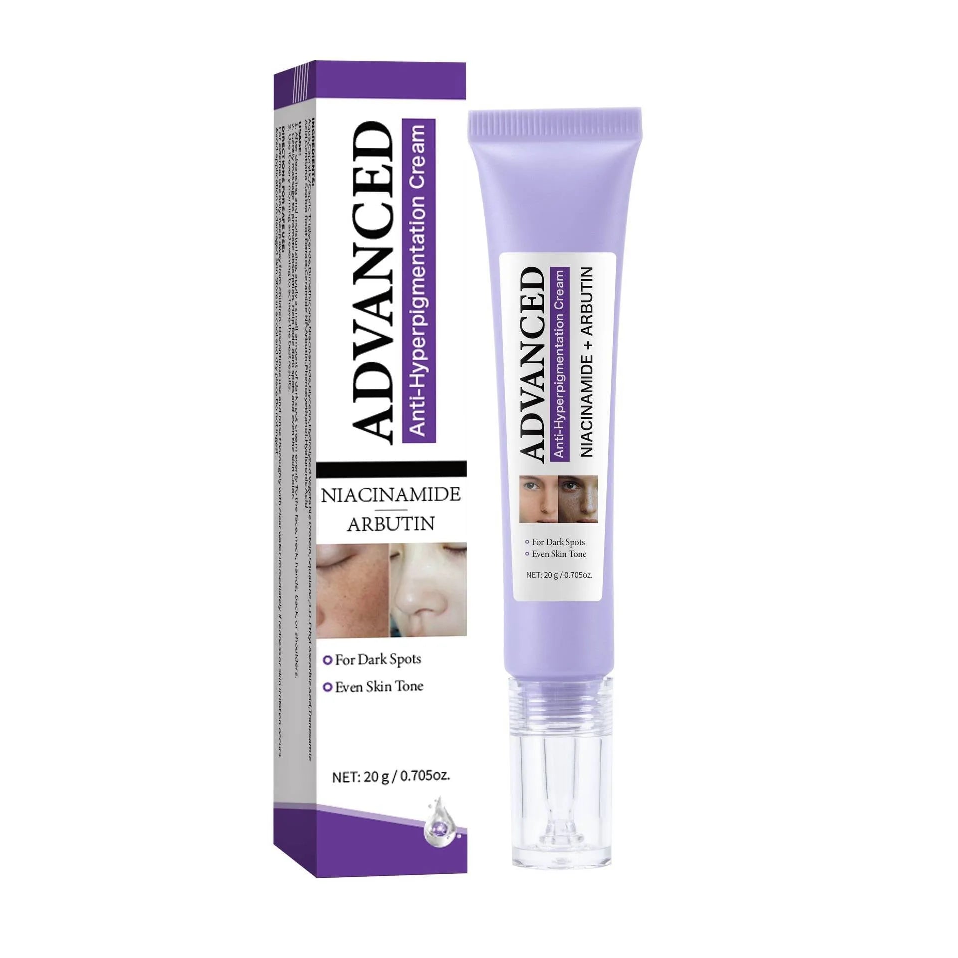 20g white anti-pigmentation cream container for facial dark spot treatment