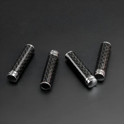 Four carbon fibre style car door handle covers with metal framework for direct replacement installation
