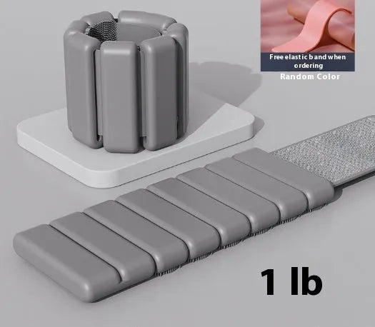 Silicone weight-bearing fitness bracelet with Velcro strap and detachable weights in various colours