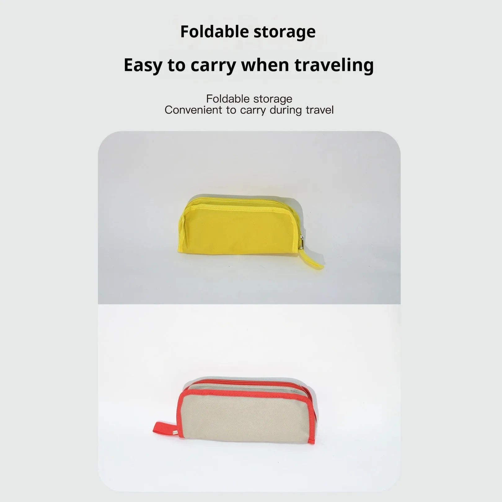 A folded lightweight camp stool in oxford cloth, shown in one of six available colours: black, blue, green, khaki, khaki red, or yellow.
