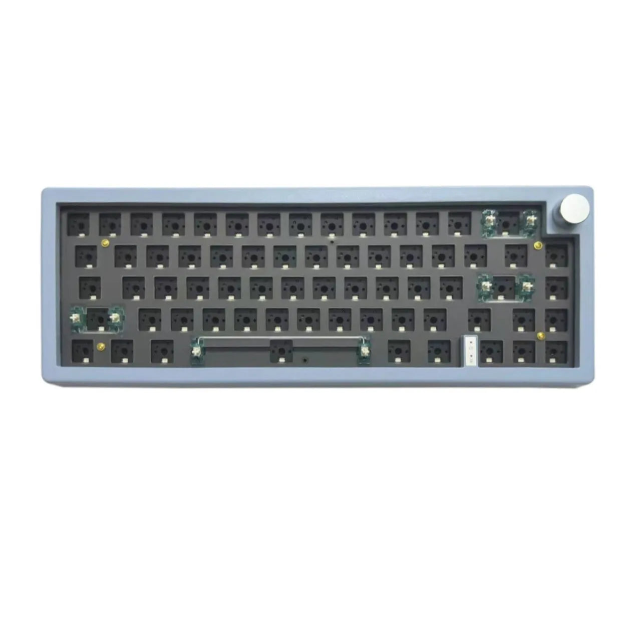 DIY mechanical keyboard kit with RGB lighting in seven colour options showing compact 40cm design