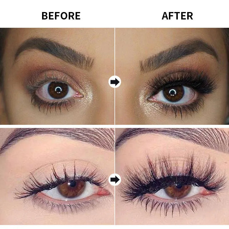 Black waterproof and sweat-proof mascara tube for long-lasting, smudge-resistant volume and curl.